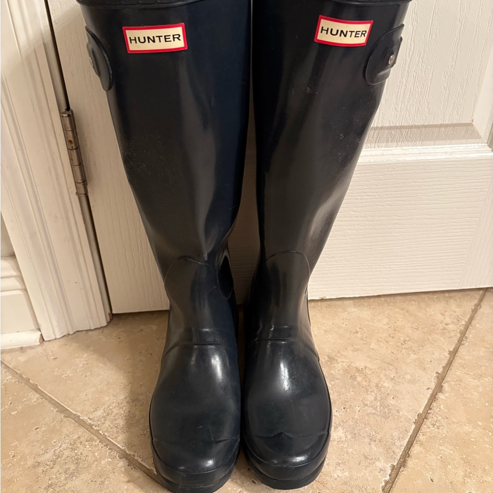 Hunter Navy Blue Rain Boots